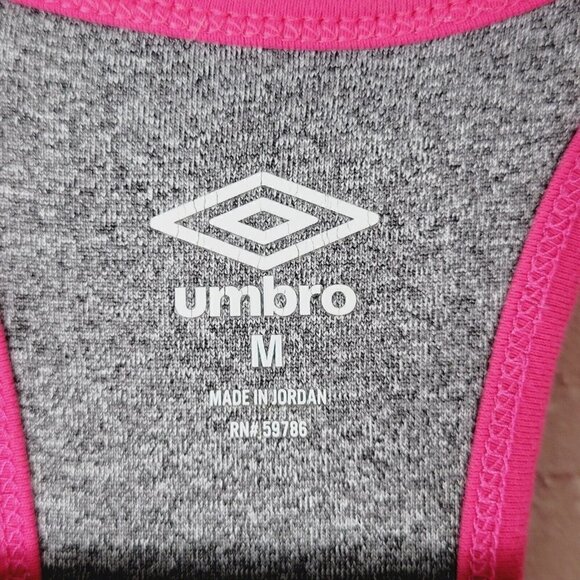 Umbro Racerback Tank Pink Size Medium Built In Bra Thick Fabric Athletic Gym - Picture 9 of 11